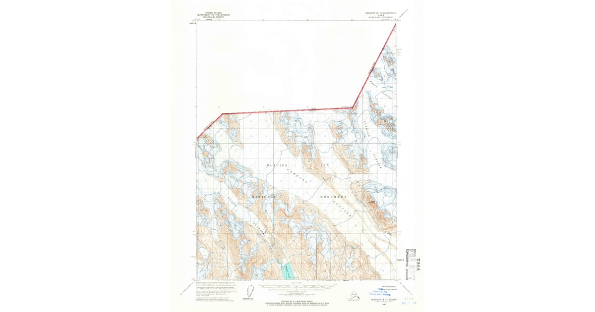 Rendu Inlet 1961 Map of Skagway A-5, Unorganized Borough, AK — High-Res | Pastmaps