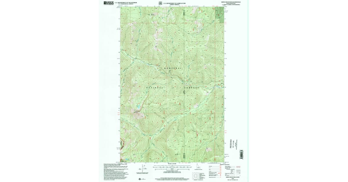 1997 Map of Smith Mountain, Bonner County, ID — High-Res | Pastmaps