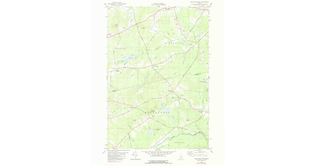 1980s Maps of Monroe ME Pastmaps - Snow Mountain Penobscot County Me Usgs Topo 1981 P1982 Og 1200x630