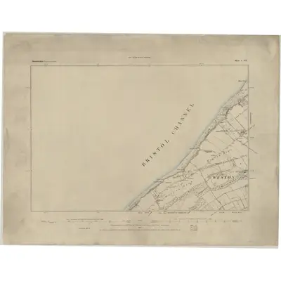 1882 Map of Somerset I.SE, 1884 Print