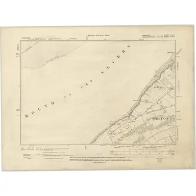 1902 Map of Somerset I.SE, 1904 Print