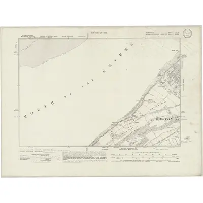 1930 Map of Somerset I.SE, 1932 Print