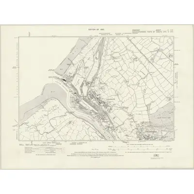 1912 Map of Somerset II.NE, 1920 Print