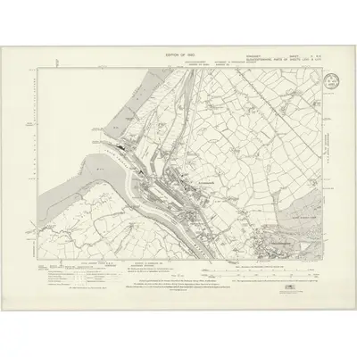 1912 Map of Somerset II.NE, 1935 Print