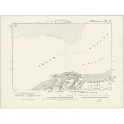 1912 Map of Somerset II.NW, 1920 Print
