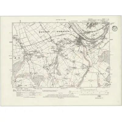 1912 Map of Somerset II.SE, 1933 Print