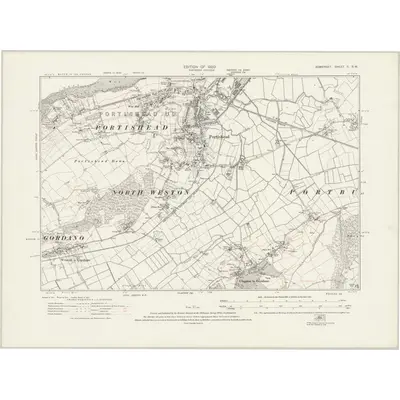 1912 Map of Somerset II.SW, 1920 Print