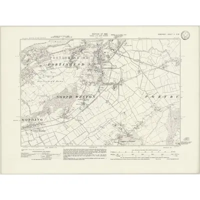 1930 Map of Somerset II.SW, 1932 Print