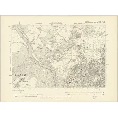 1901 Map of Somerset III.SW, 1904 Print
