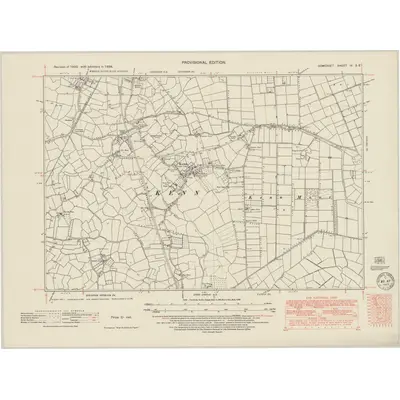 1938 Map of Somerset IV.SE, 1949 Print