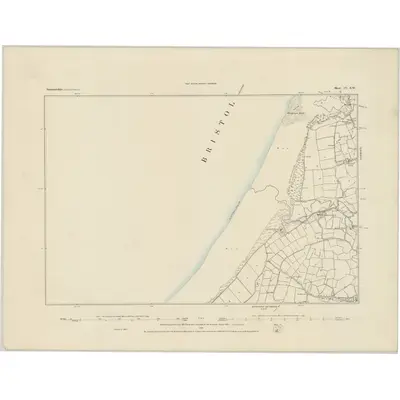 1883 Map of Somerset IV.SW, 1884 Print