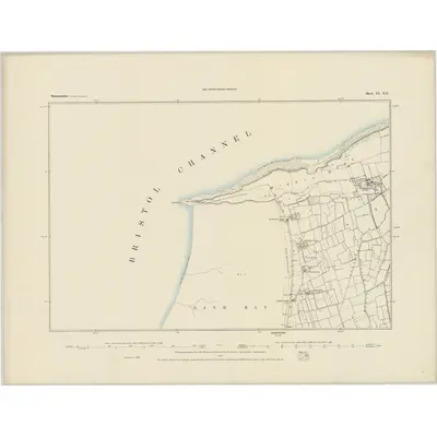 1883 Map of Somerset IX.NE, 1884 Print