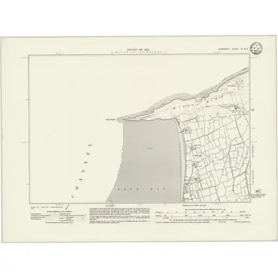 1929 Map of Somerset IX.NE, 1932 Print