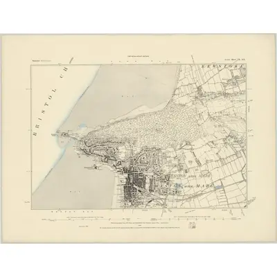 1885 Map of Somerset IX.SE, 1886 Print