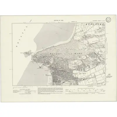 1929 Map of Somerset IX.SE, 1932 Print