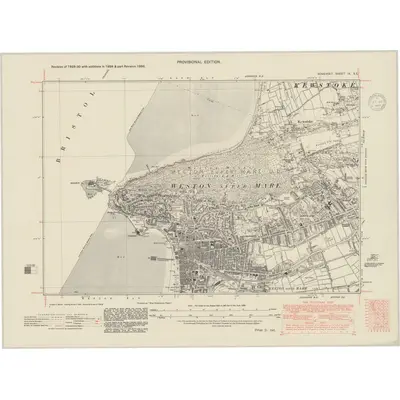 1938 Map of Somerset IX.SE, 1948 Print
