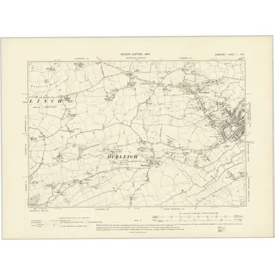 1903 Map of Somerset L.SW, 1905 Print