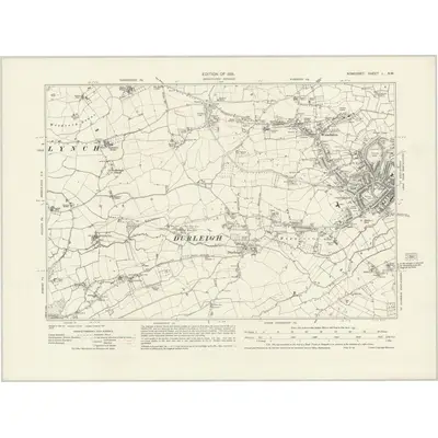1928 Map of Somerset L.SW, 1931 Print