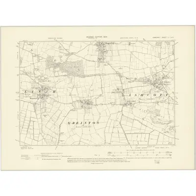 1902 Map of Somerset LI.SE, 1904 Print