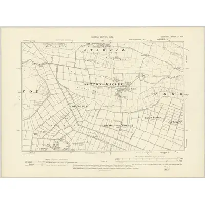 1902 Map of Somerset LI.SW, 1904 Print