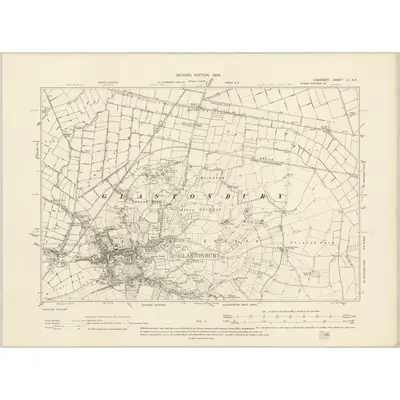 1902 Map of Somerset LII.NE, 1904 Print
