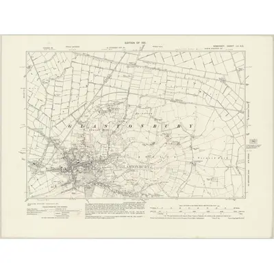 1929 Map of Somerset LII.NE, 1931 Print