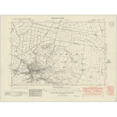 1938 Map of Somerset LII.NE, 1948 Print