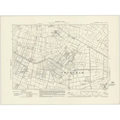 1929 Map of Somerset LII.NW, 1931 Print