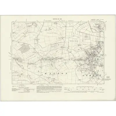 1928 Map of Somerset LII.SW, 1931 Print