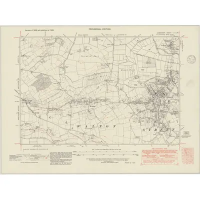 1938 Map of Somerset LII.SW, 1948 Print