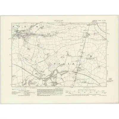 1928 Map of Somerset LIII.NE, 1931 Print