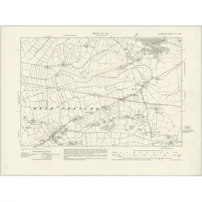 1928 Map of Somerset LIII.NW, 1931 Print