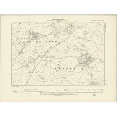1902 Map of Somerset LIII.SE, 1904 Print