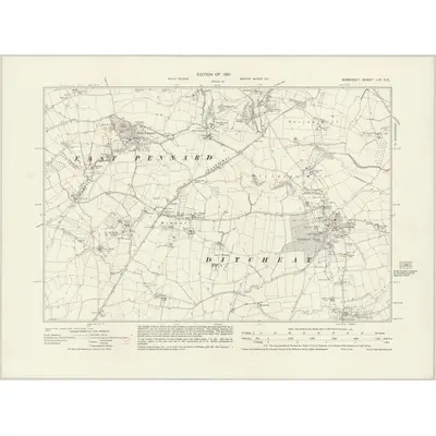 1928 Map of Somerset LIII.SE, 1931 Print