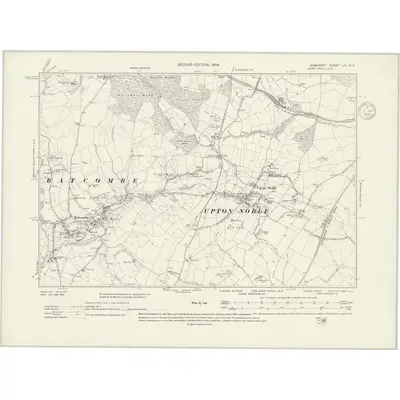 1902 Map of Somerset LIV.NE, 1936 Print