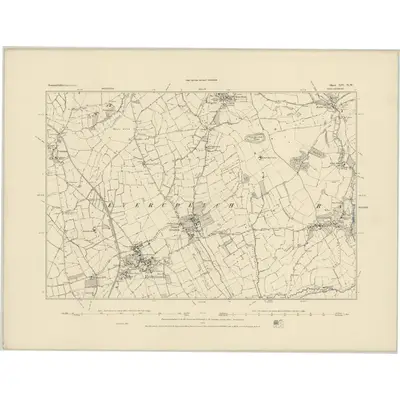 1884 Map of Somerset LIV.NW, 1885 Print