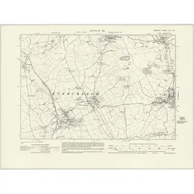 1928 Map of Somerset LIV.NW, 1931 Print