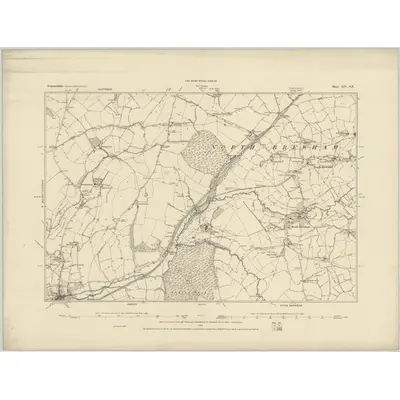 1884 Map of Somerset LIV.SE, 1885 Print