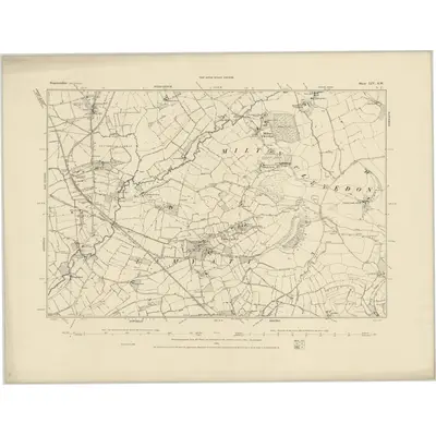 1884 Map of Somerset LIV.SW, 1885 Print