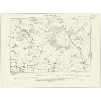 1902 Map of Somerset LIX.NE, 1933 Print