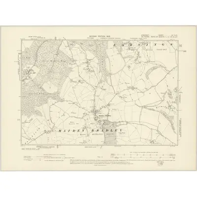 1902 Map of Somerset LV.NE, 1905 Print