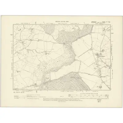 1902 Map of Somerset LV.SW, 1904 Print