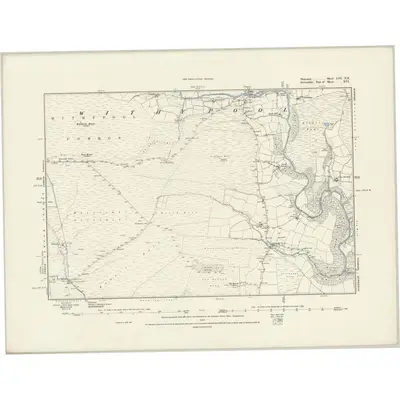 1887 Map of Somerset LVI.NE, 1889 Print