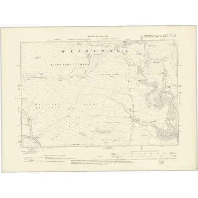 1902 Map of Somerset LVI.NE, 1905 Print