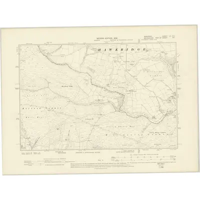 1902 Map of Somerset LVI.SE, 1906 Print
