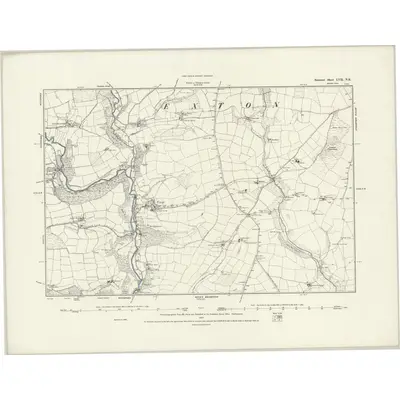 1888 Map of Somerset LVII.NE, 1889 Print