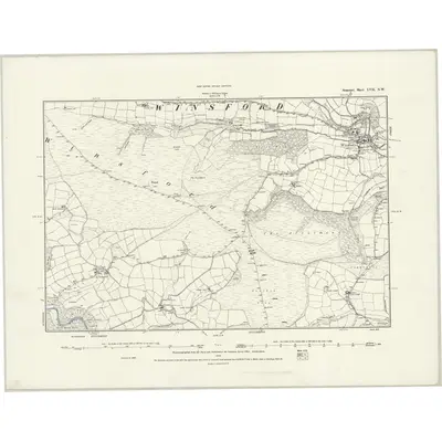 1888 Map of Somerset LVII.NW, 1889 Print