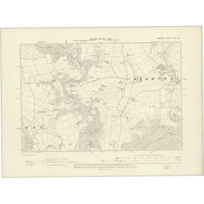 1902 Map of Somerset LVII.SE, 1905 Print