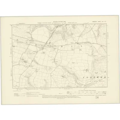 1902 Map of Somerset LVIII.NE, 1904 Print