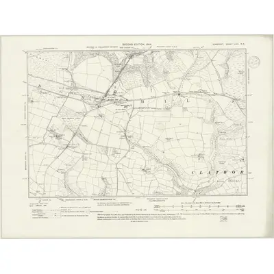 1902 Map of Somerset LVIII.NE, 1937 Print